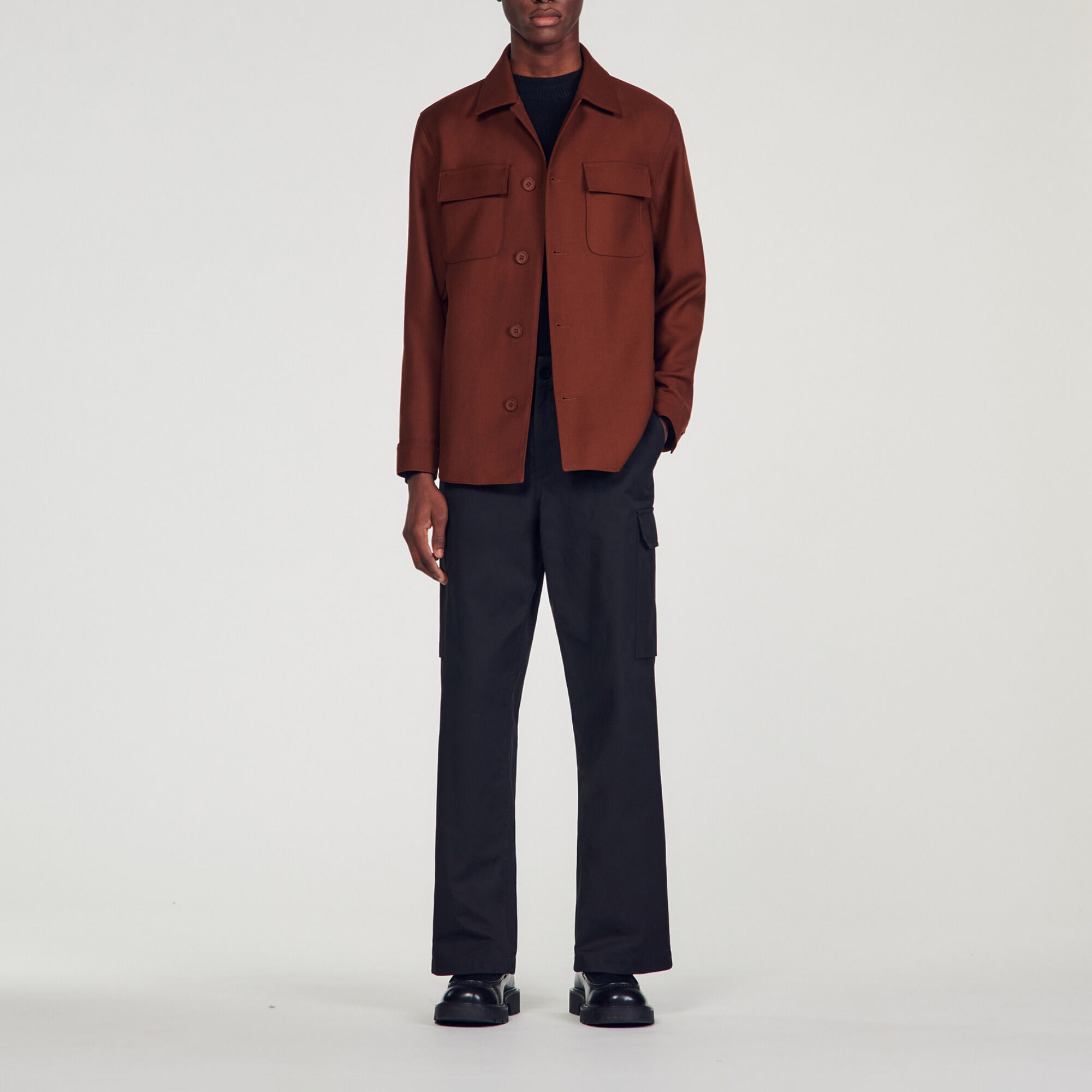 Wool blend overshirt