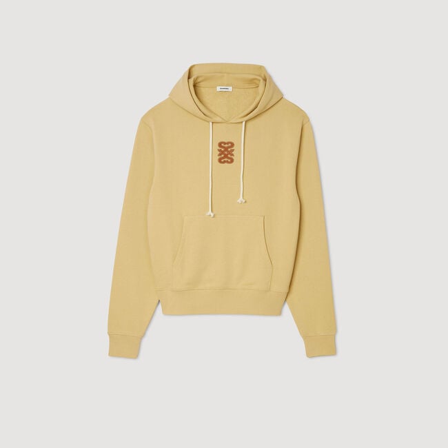 Leather patch sweatshirt