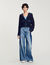 Cardigan with denim details