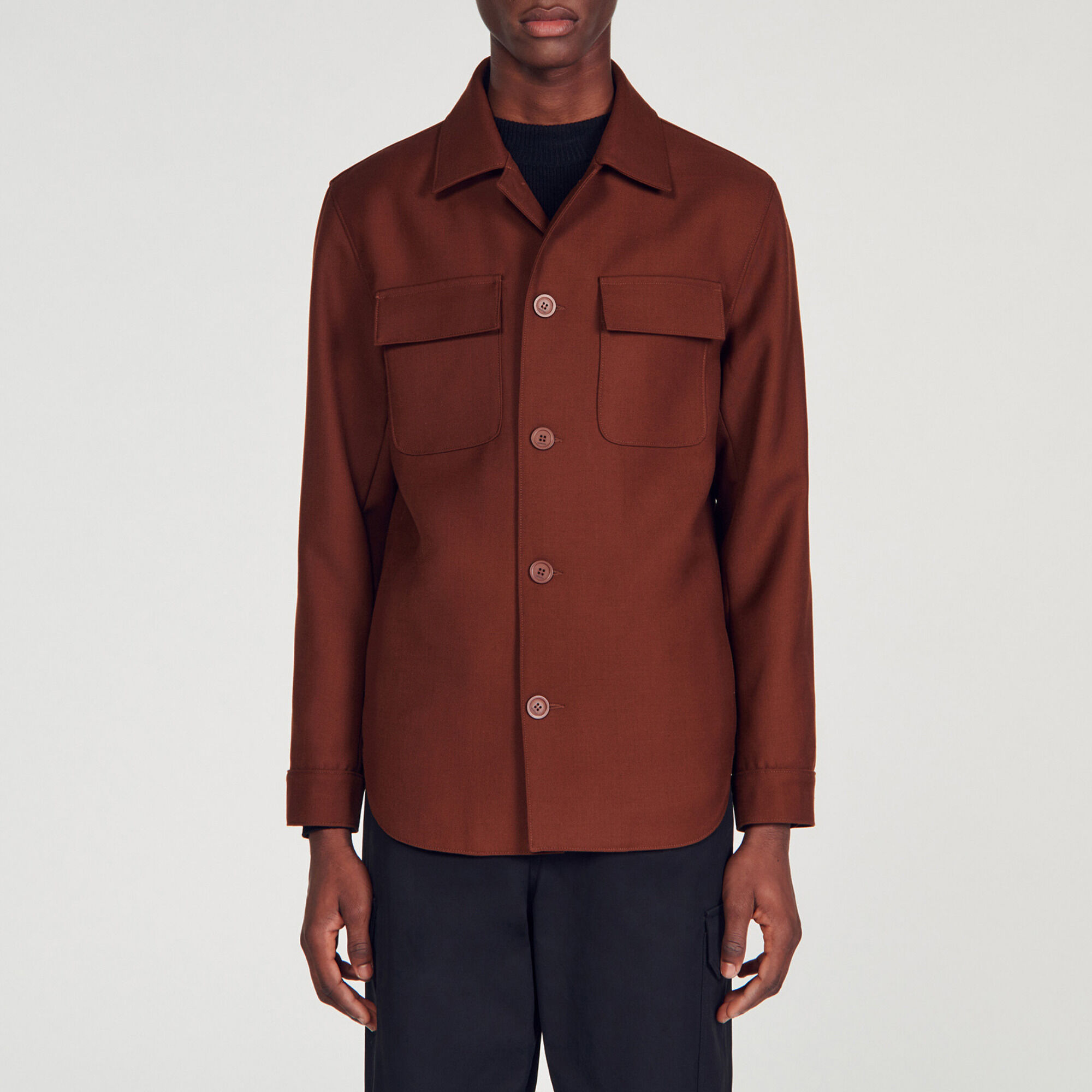 Wool blend overshirt