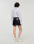 Short aged leather skirt