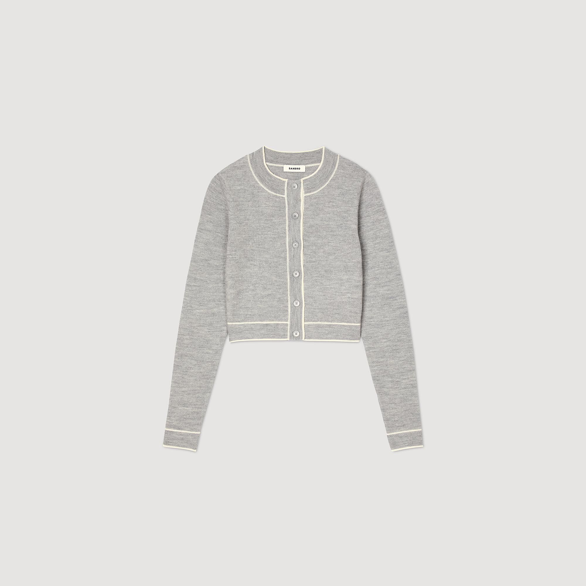Sandro cropped cardigan with shirt collar 2025