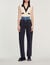Two-tone double-waisted jeans