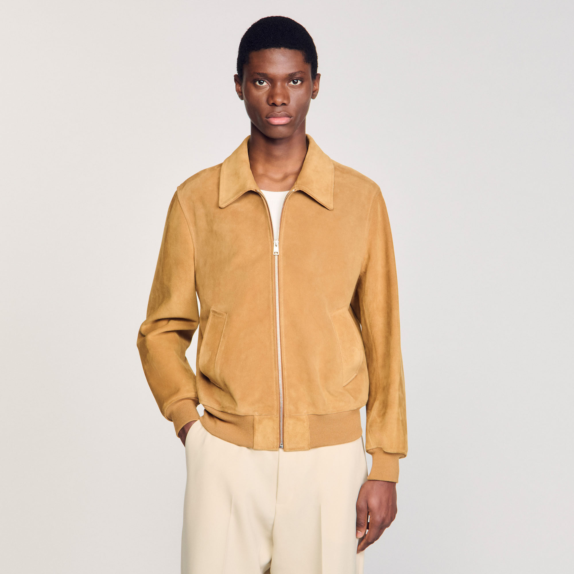 Split leather jacket