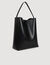 Leather hobo bag with logo