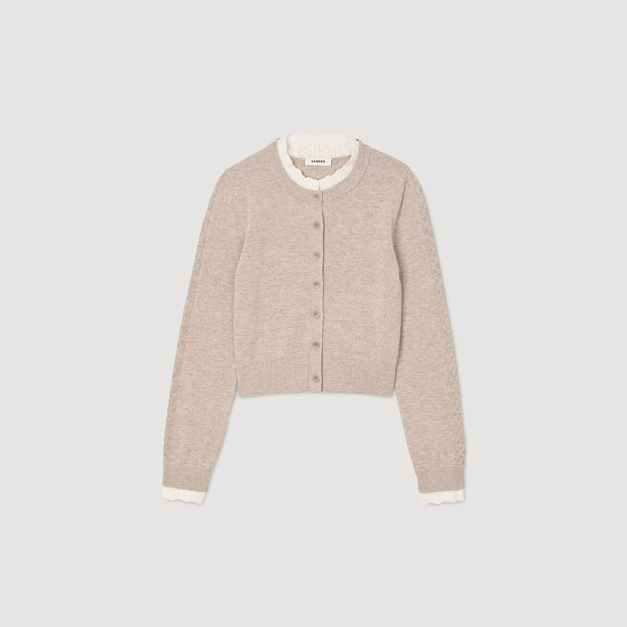 Cardigan with contrast collar