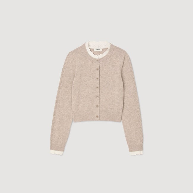 Cardigan with contrast collar