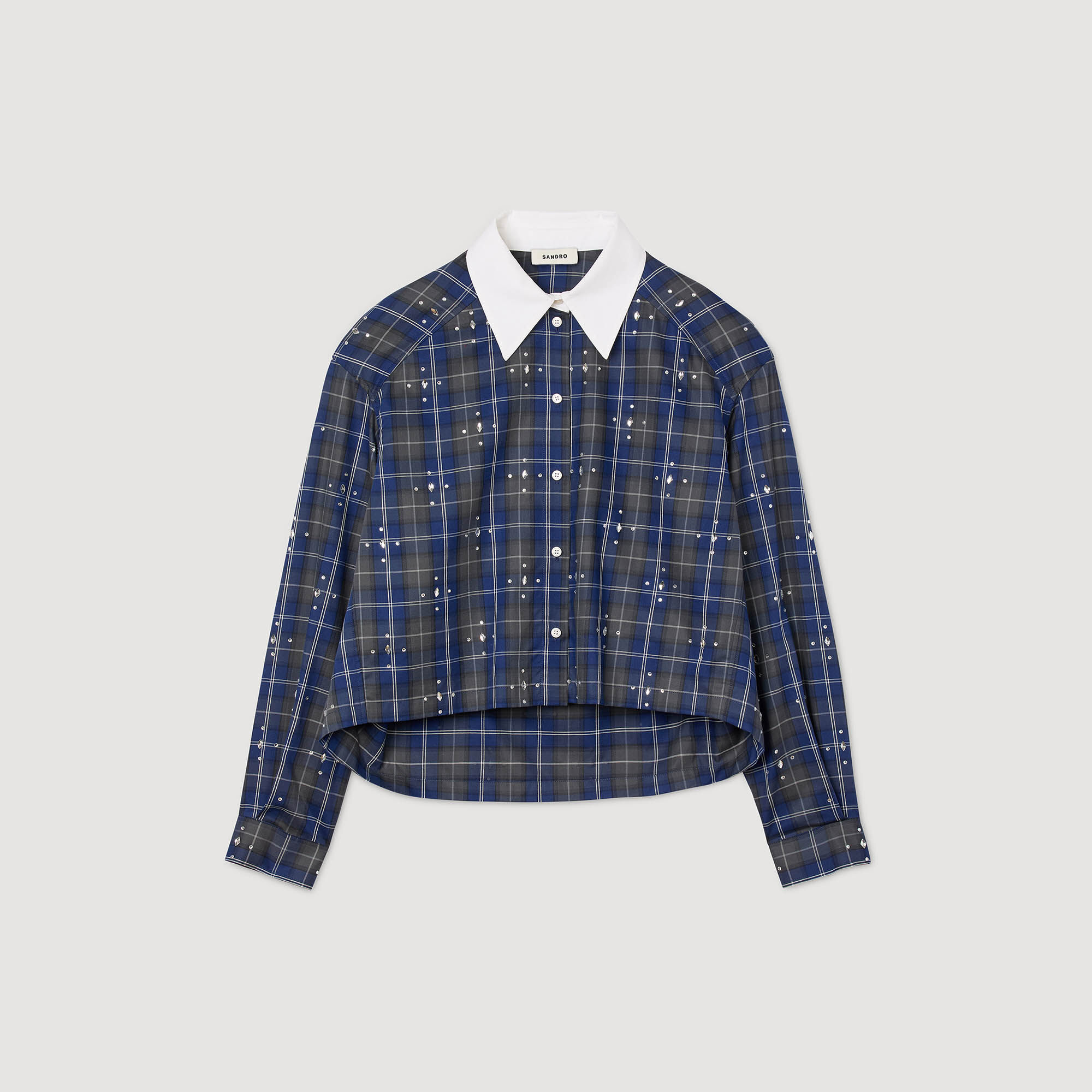 Rhinestone check shirt