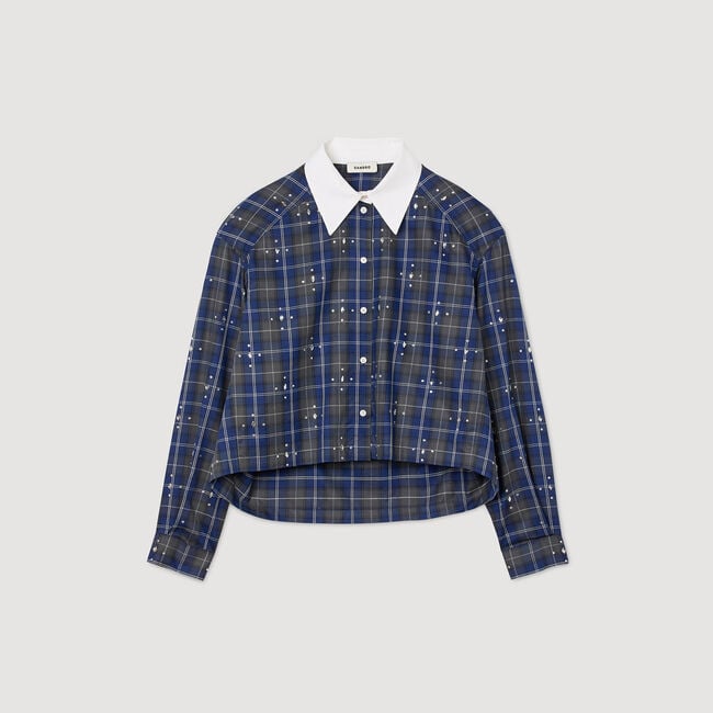 Rhinestone check shirt