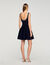 Short dress with rhinestone neck