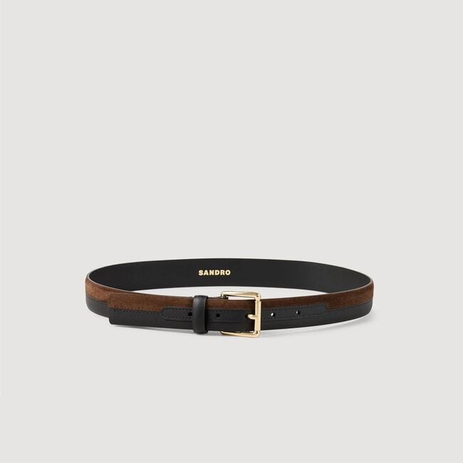 Two-tone leather belt