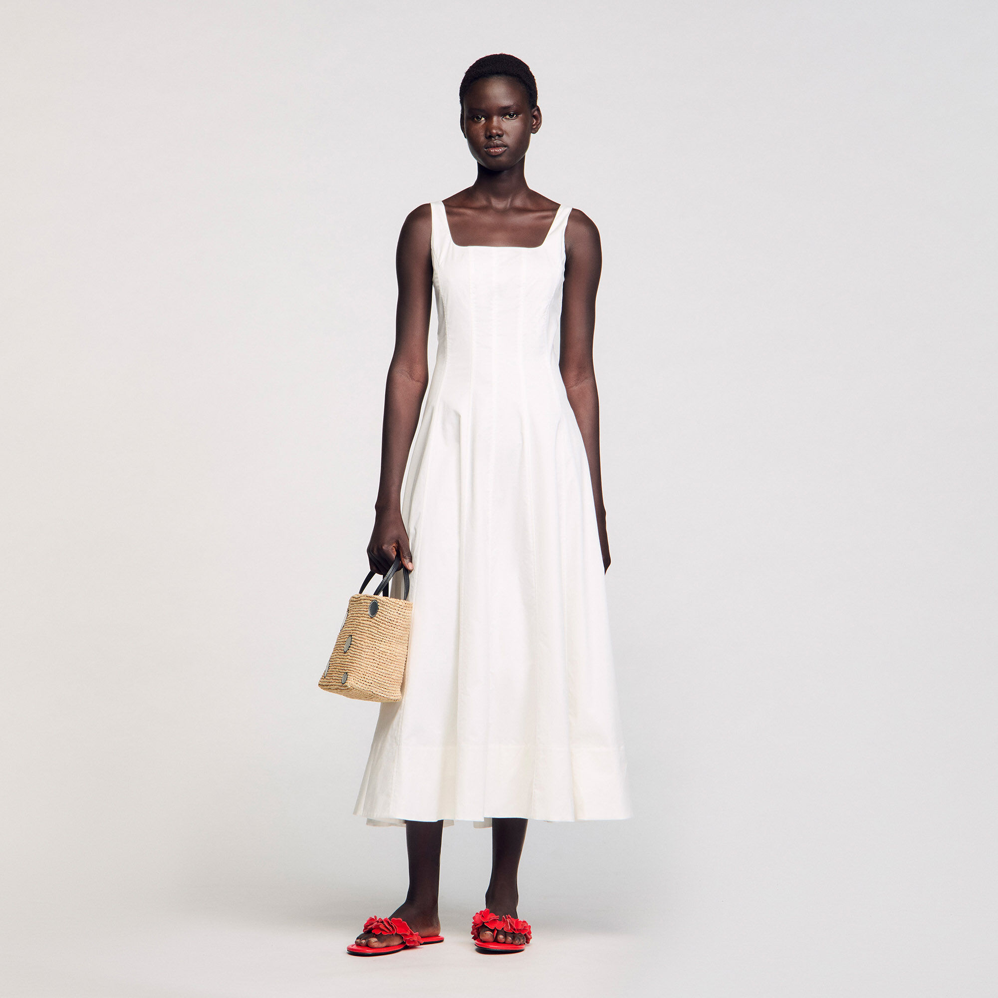 Wraparound dress black / gray For Women | Sandro Paris
