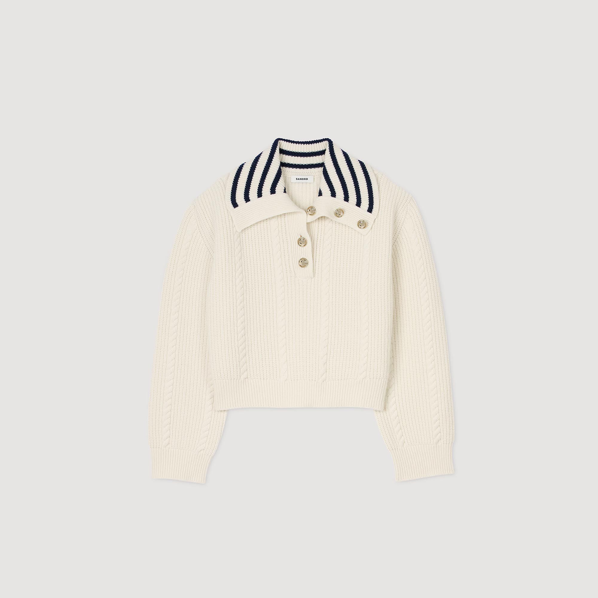 Stripy sailor-neck jumper