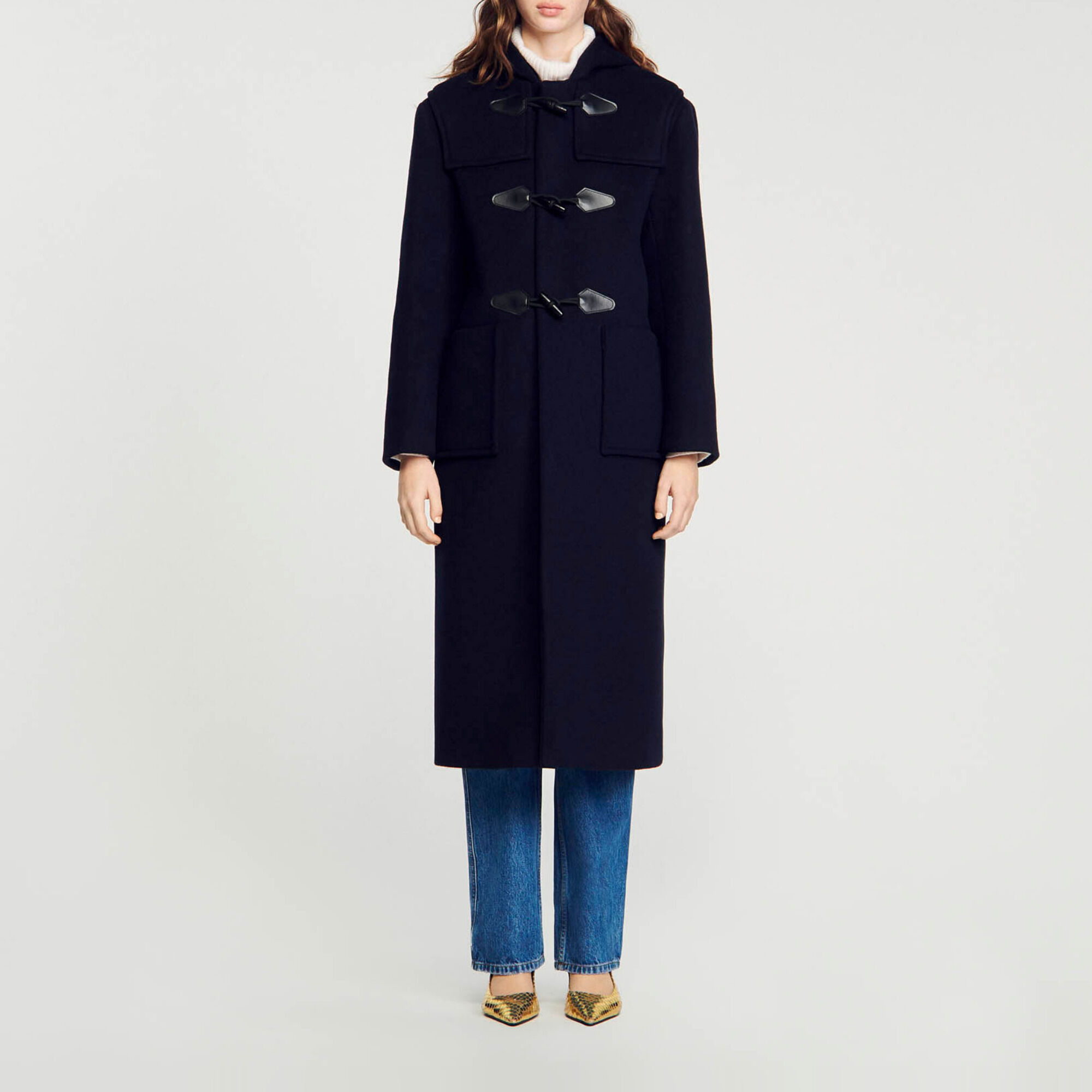 Navy blue duffle coat womens shop