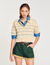 Cropped striped knitted jumper