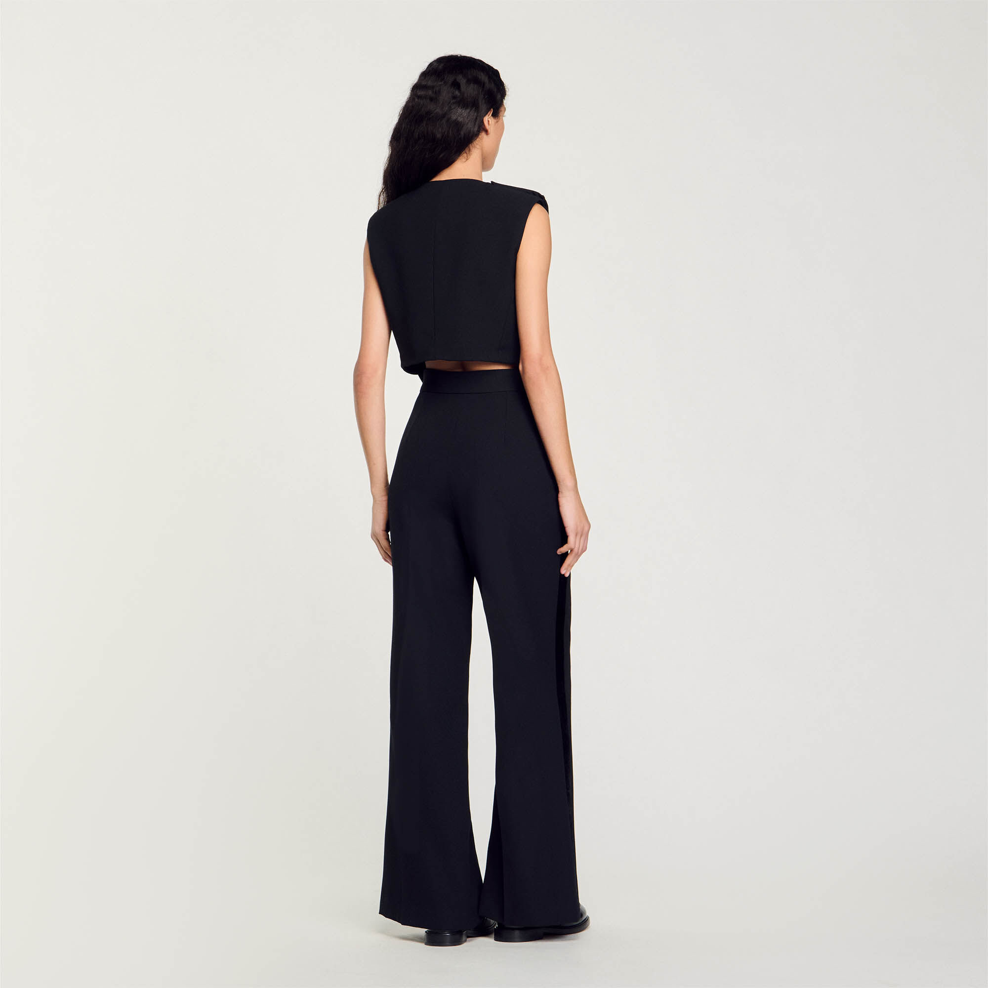 Satin-effect crop top