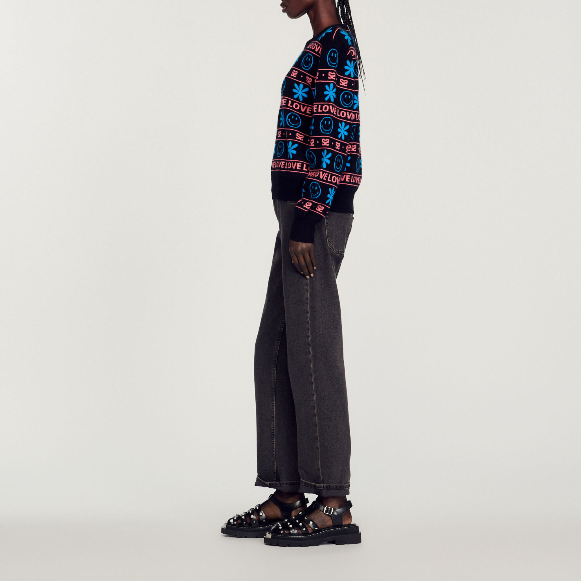 Smiley© jacquard sweater