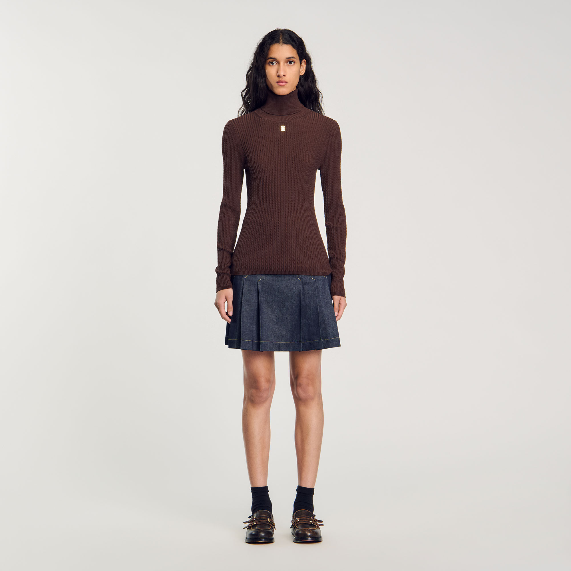 Turtle neck jumper and skirt on sale
