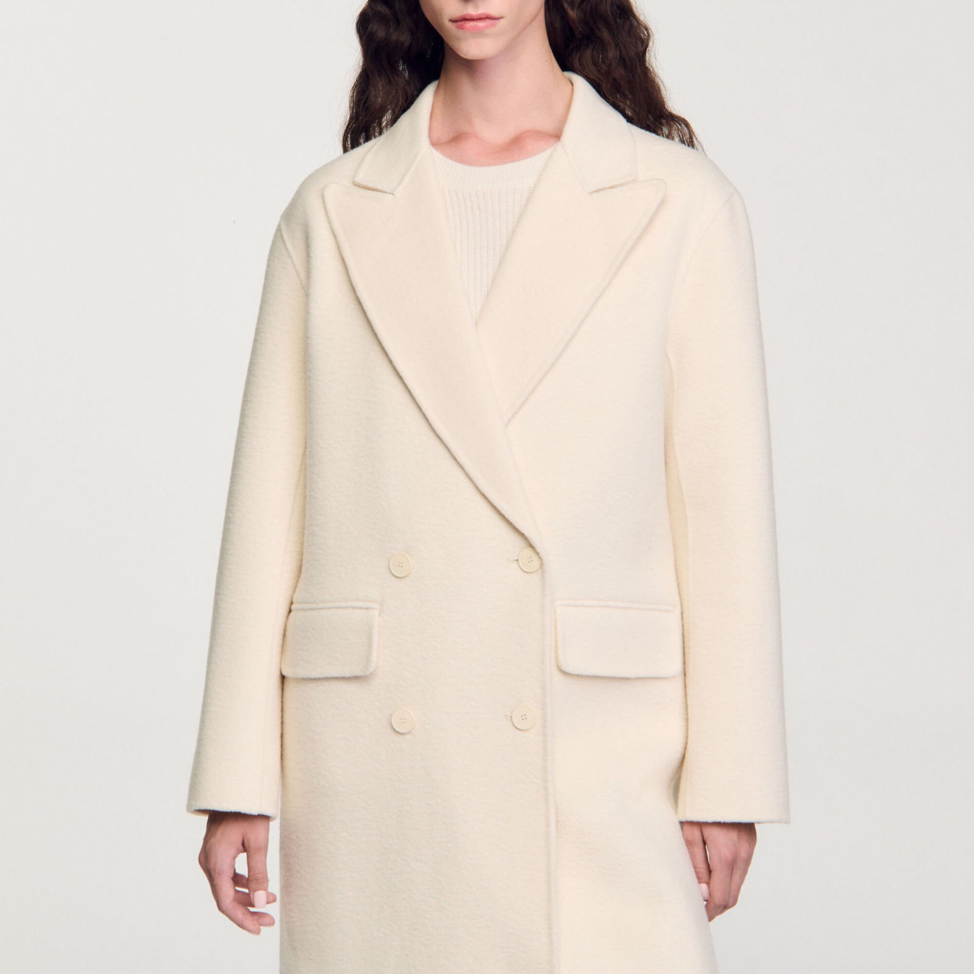 Long wool-blend coat