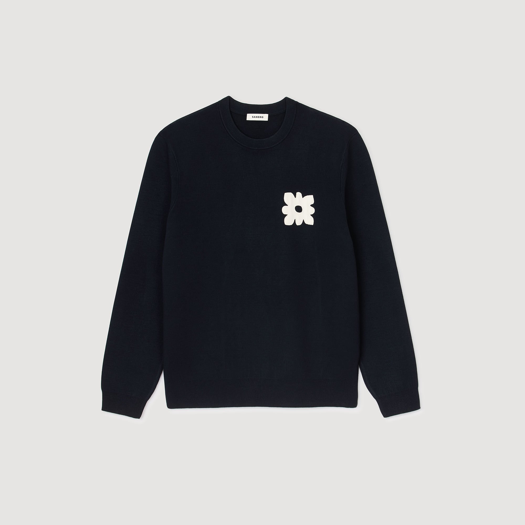 フランス発 Sandro ジッパー付き ロゴ パッチ スウェット シャツ フランス発 Sandro ジッパー付き ロゴ パッチ スウェット シャツ