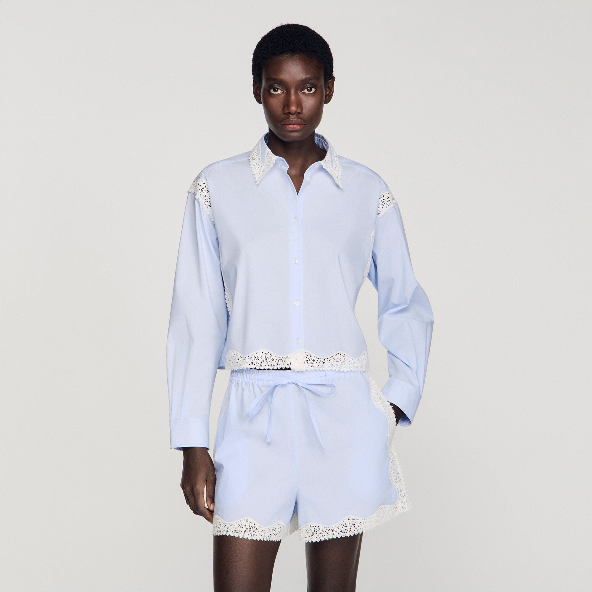 Lace detail shirt