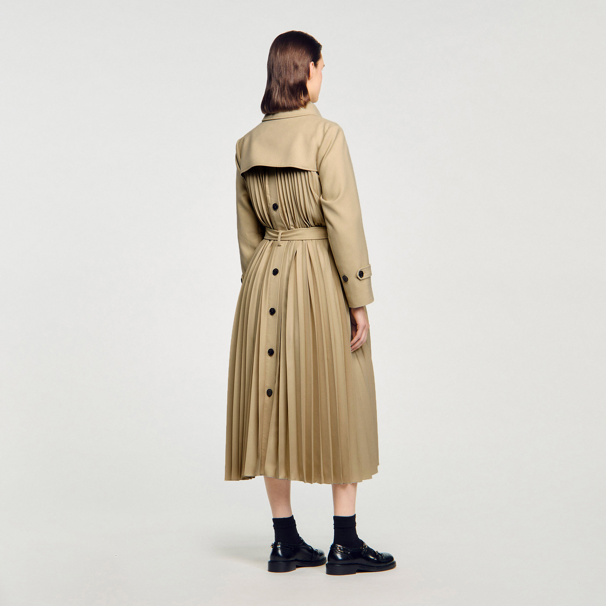 Belted double-breasted trench