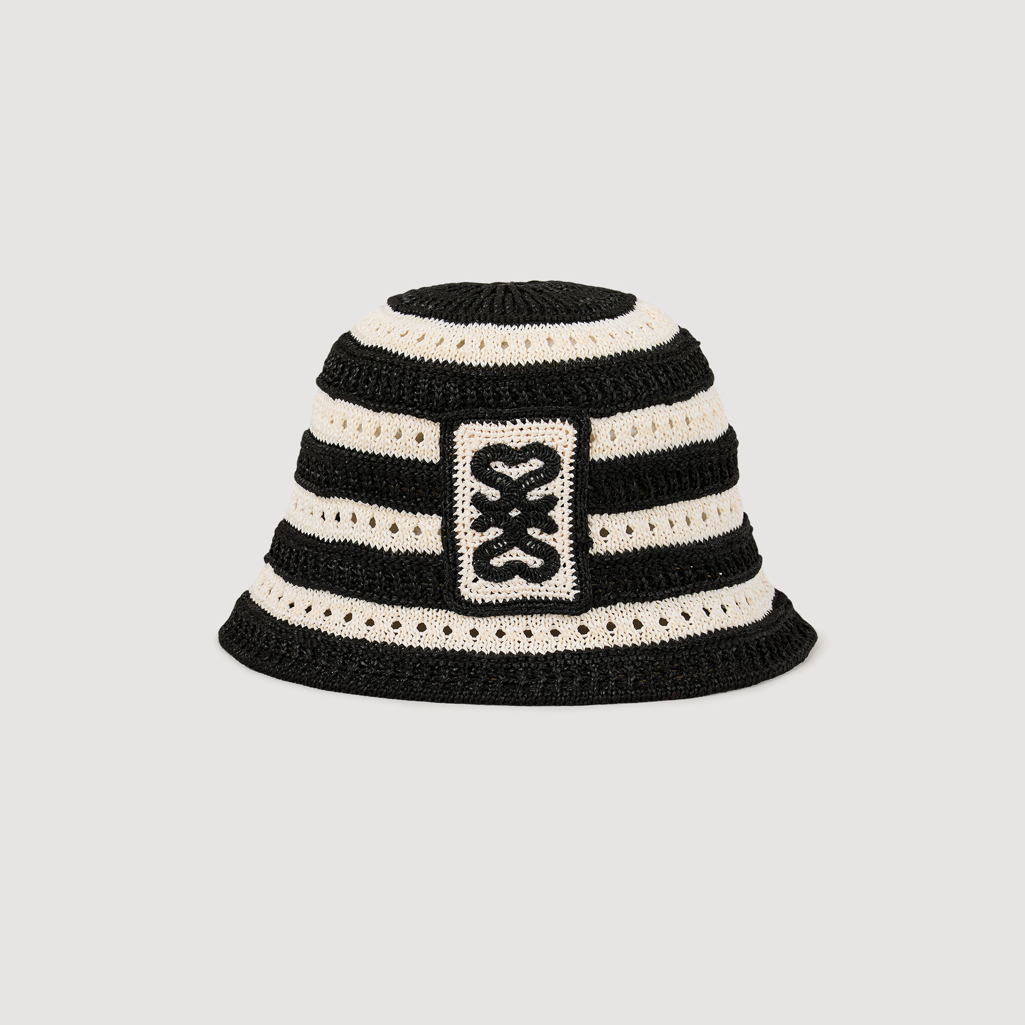 Striped crochet bucket hat