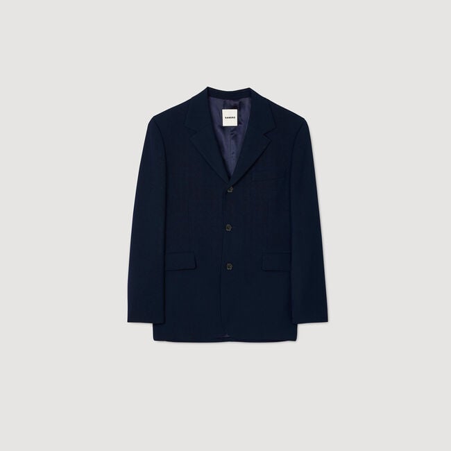 Oversized wool suit jacket