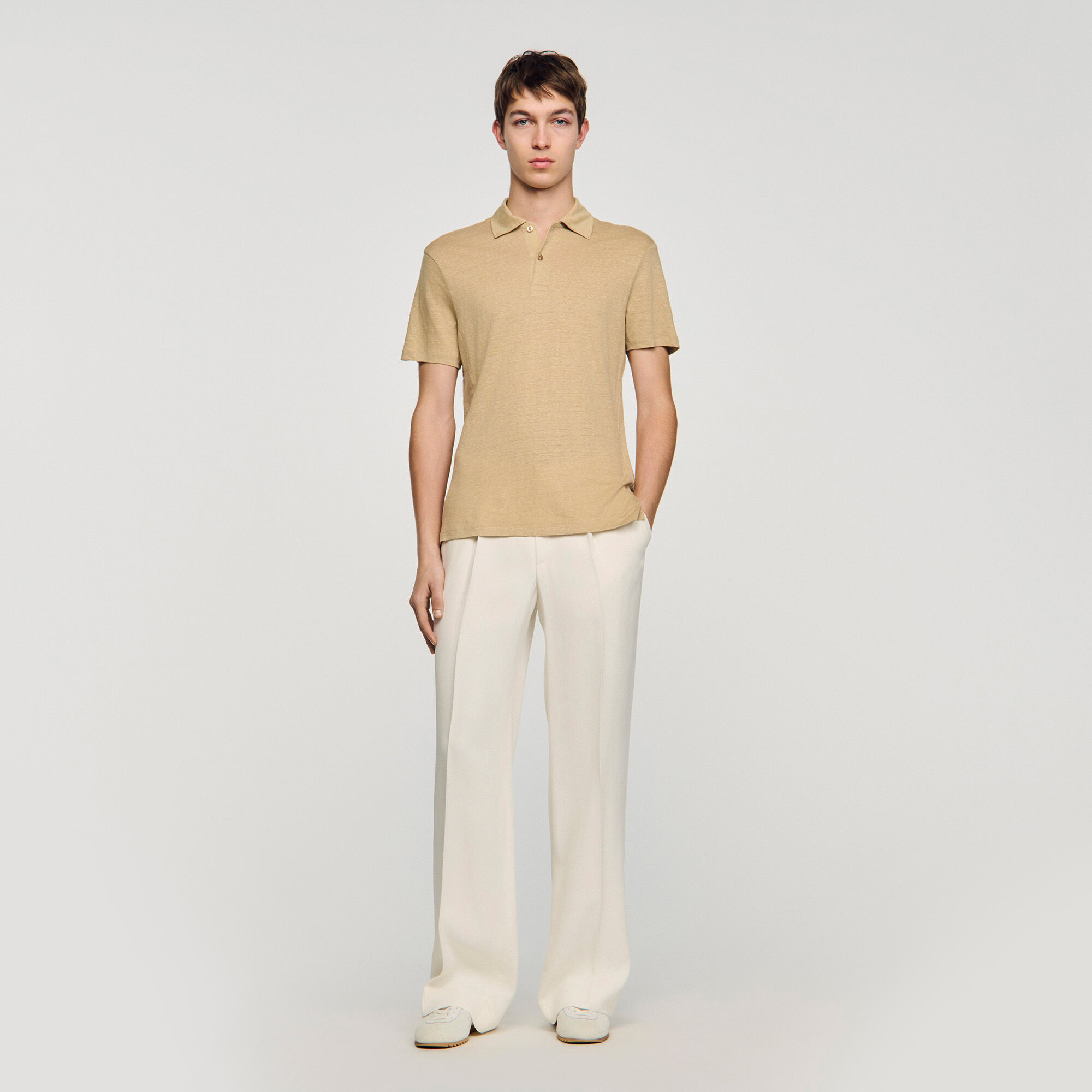 Linen polo shirt