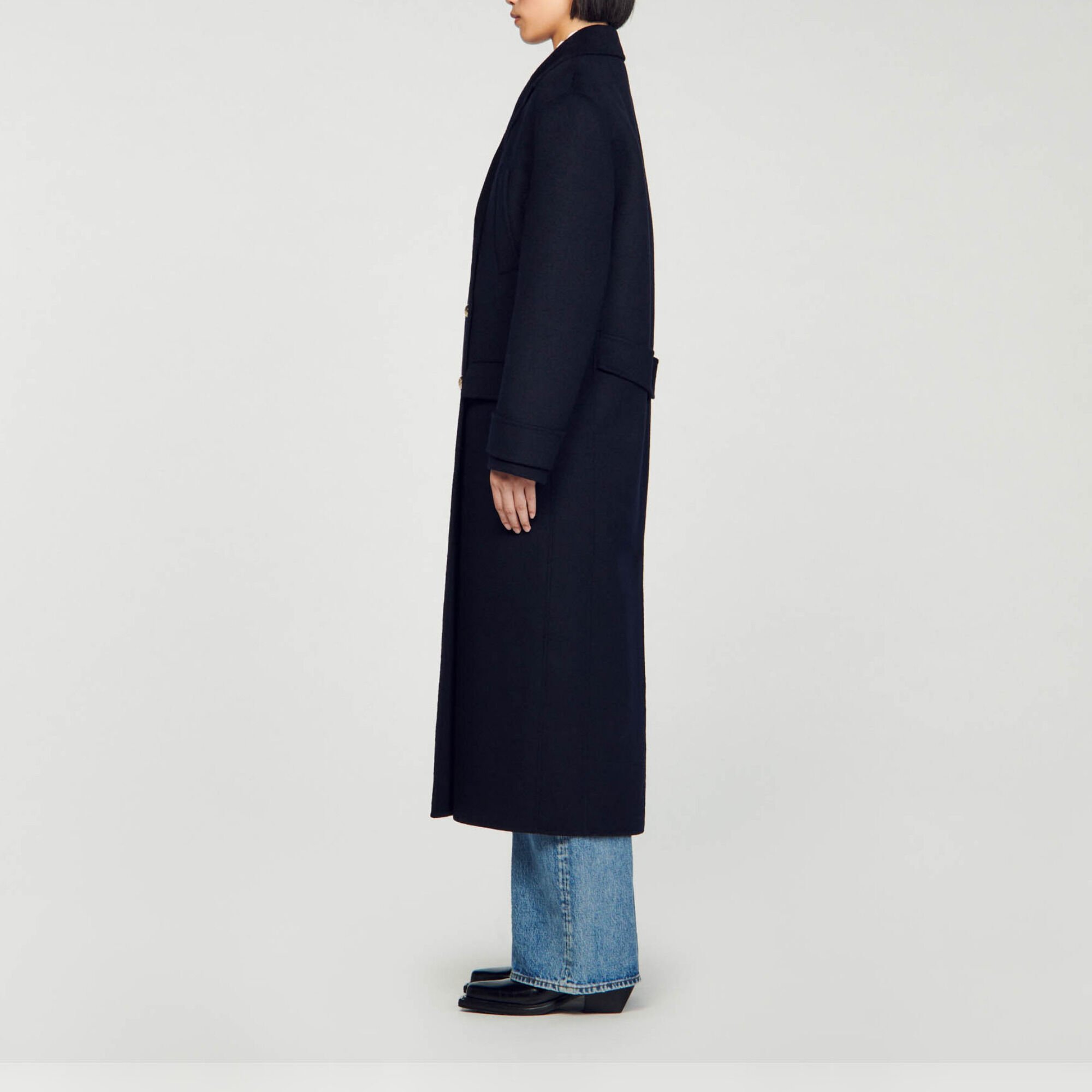 Long double-breasted coat