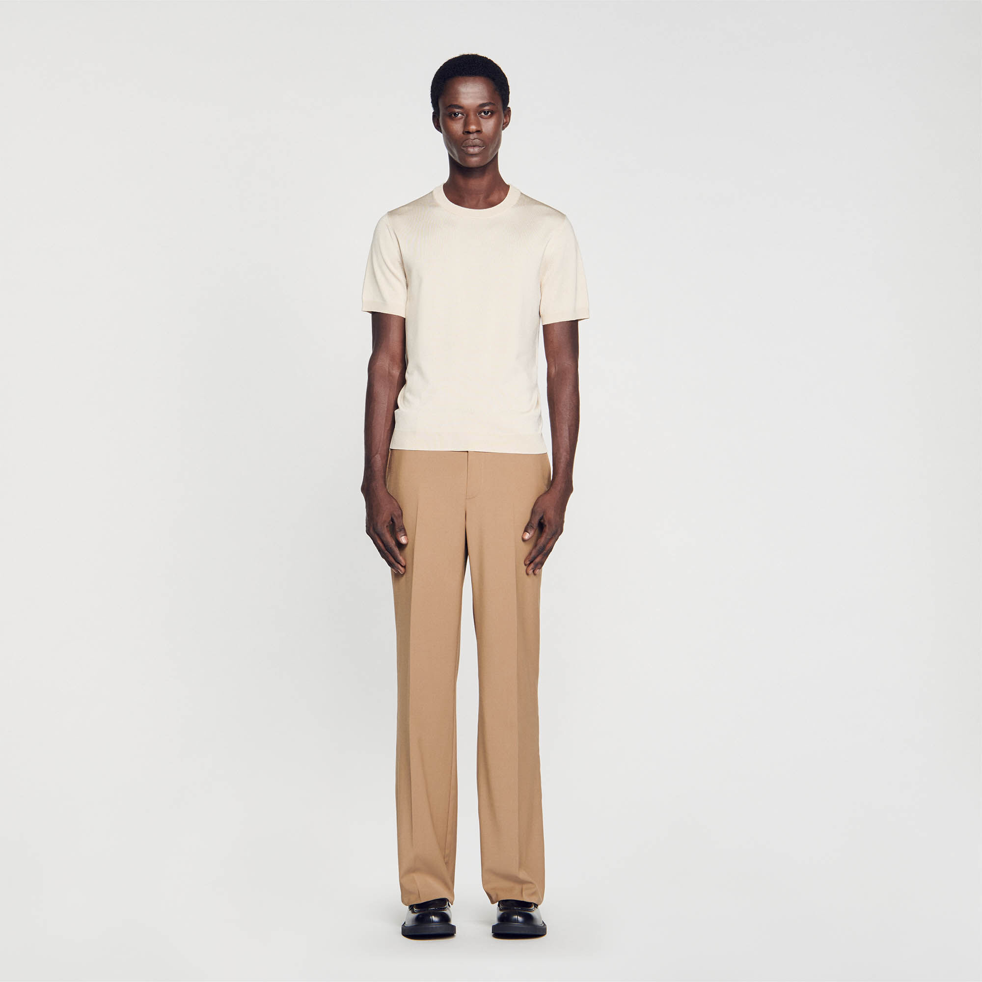 Knitted T shirt brown for Men Sandro Paris