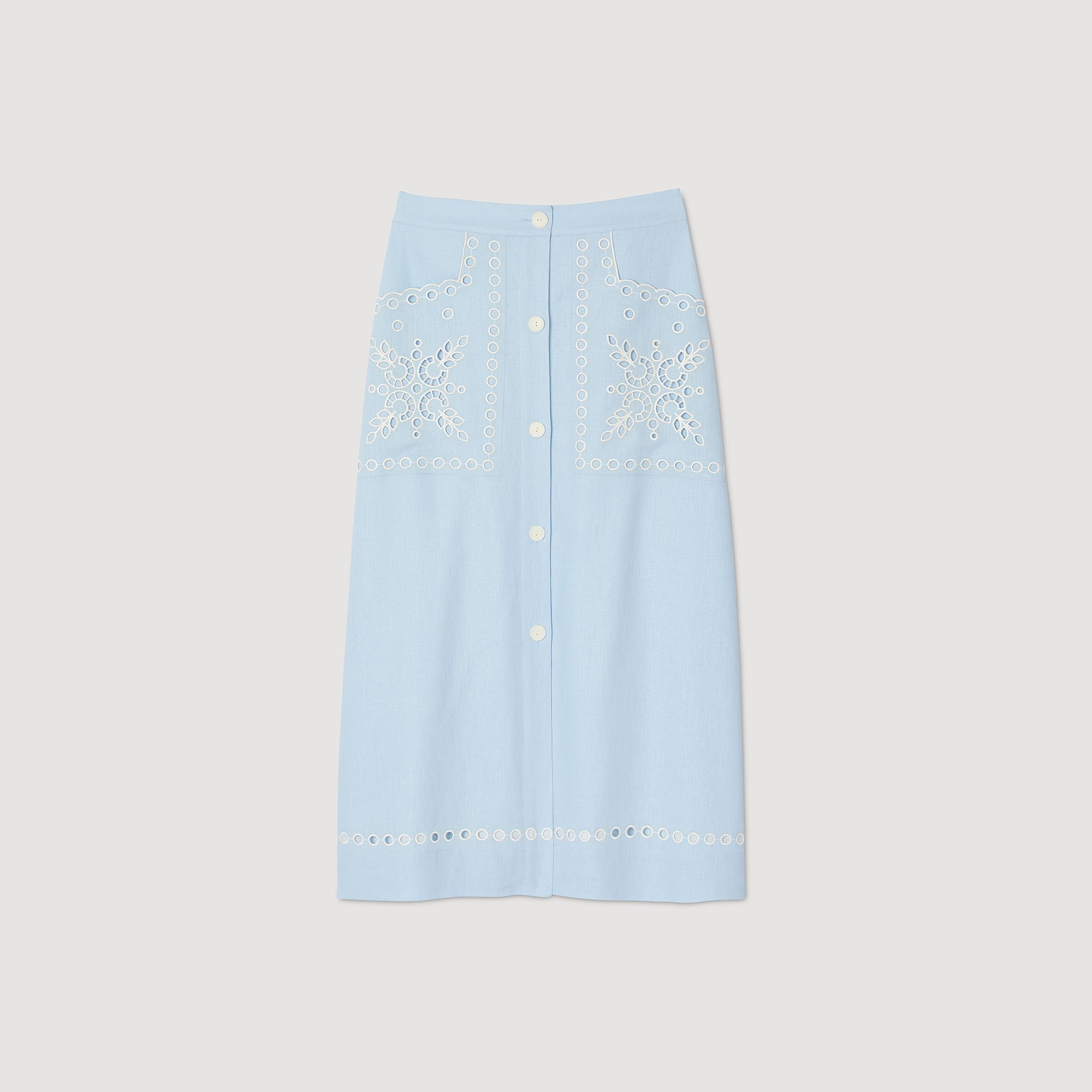 Embroidered maxi skirt