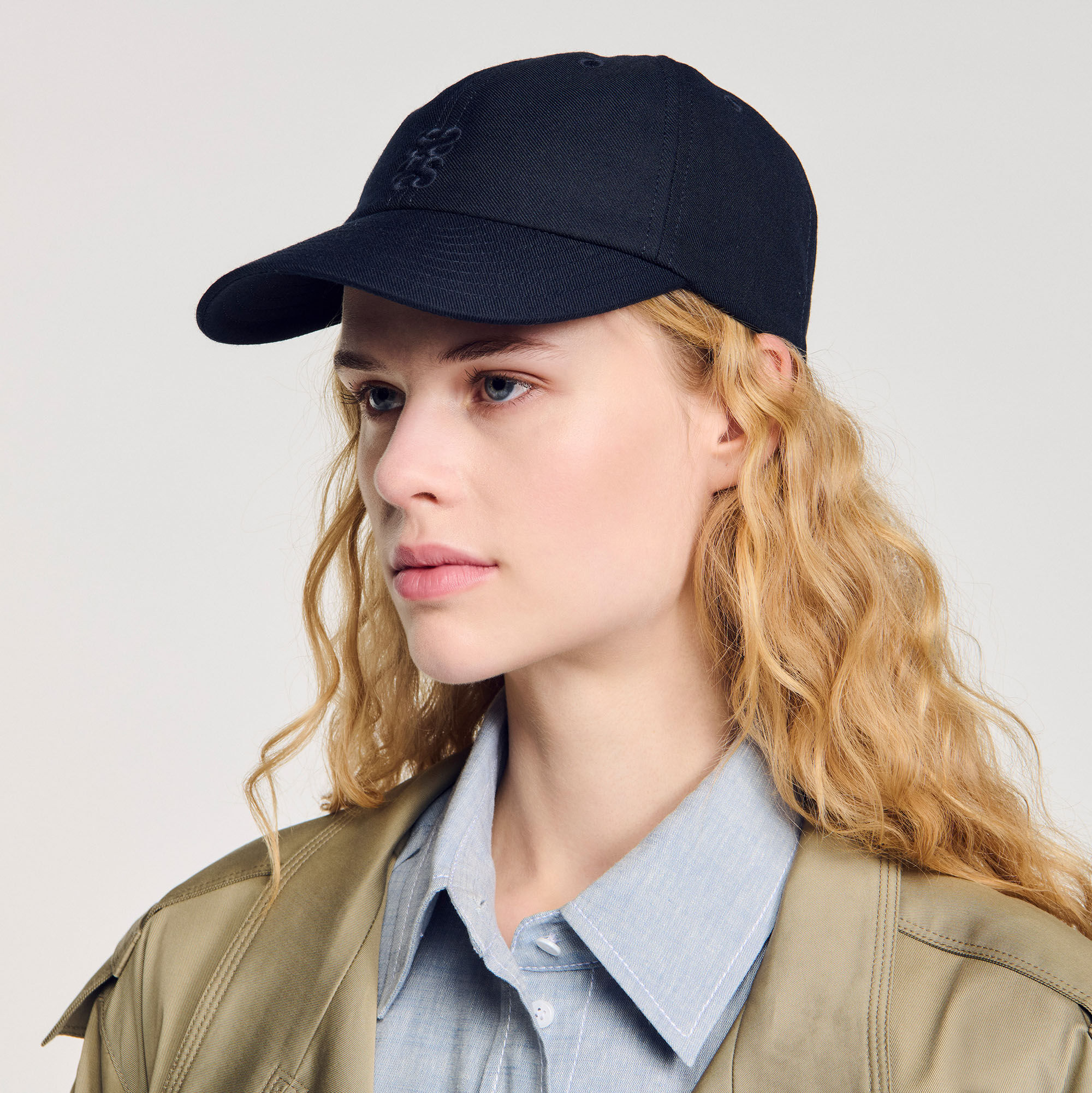 Cap with tied scarf blue For Women | Sandro Paris