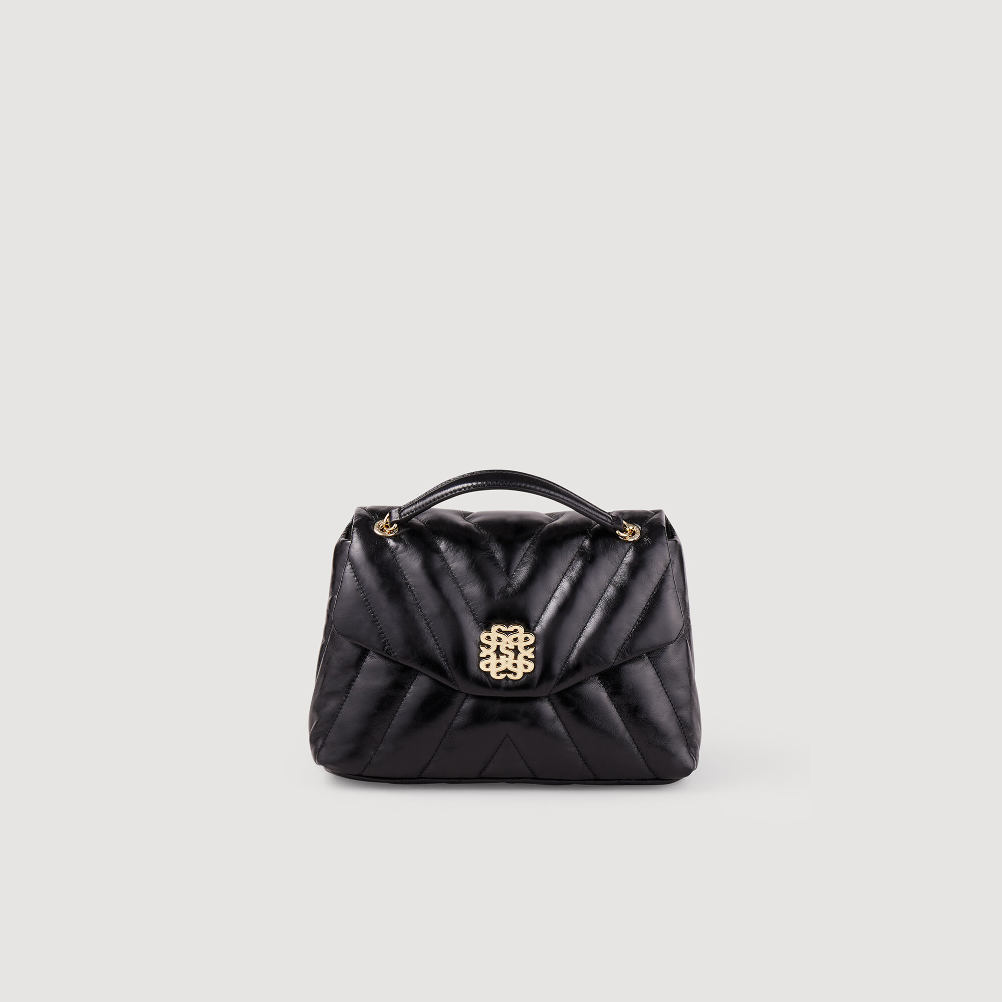 Mila quilted leather bag Black / Gray