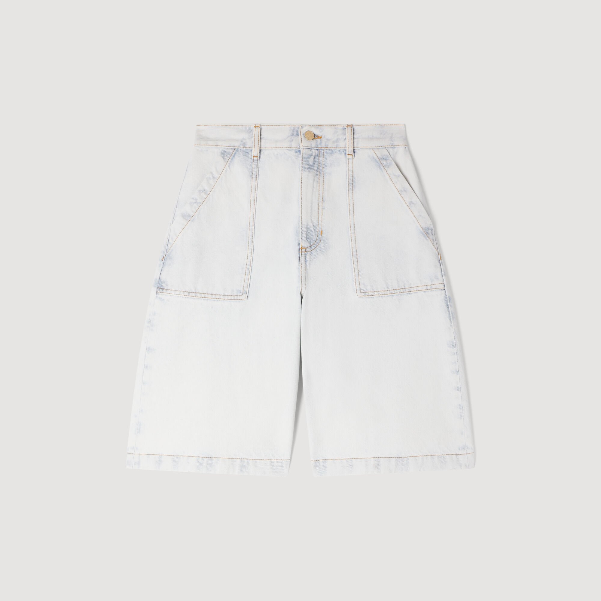 Washed denim Bermuda shorts