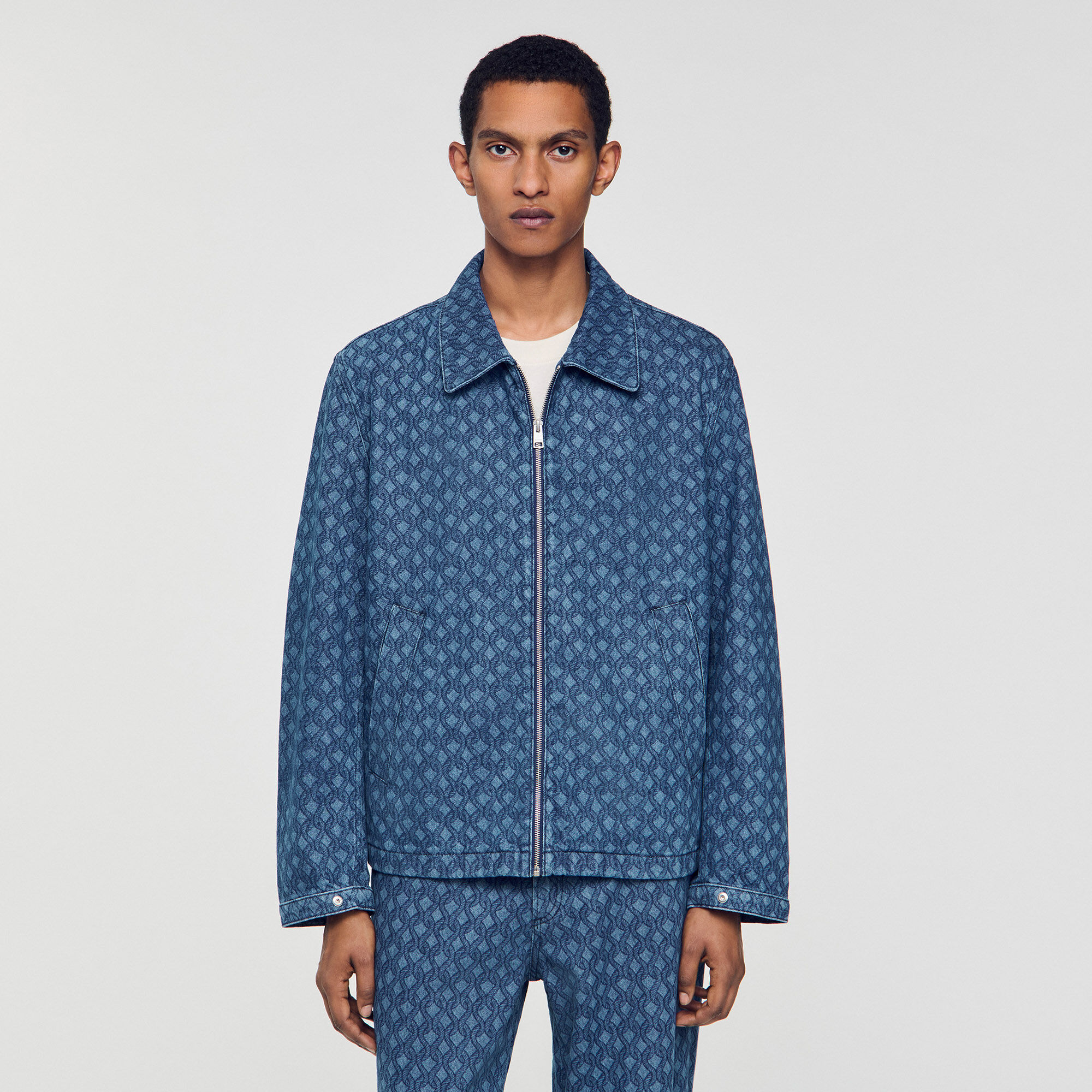Rope motif denim jacket