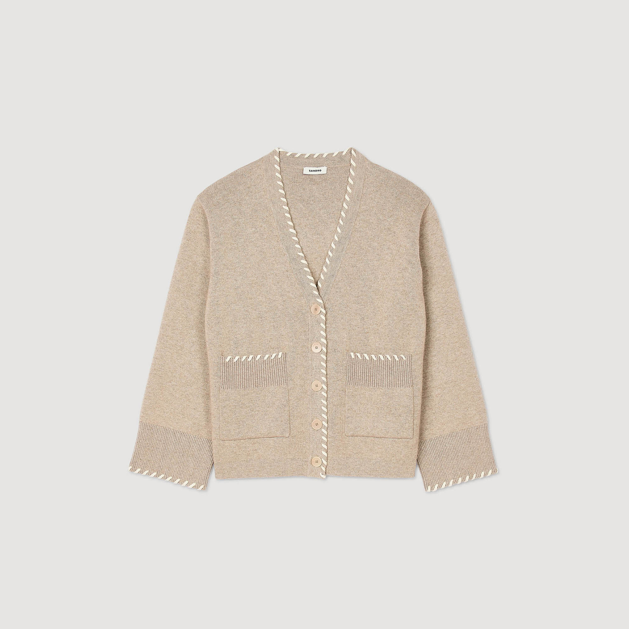 Cardigan with contrast trim