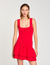Short knit dress with ruffles