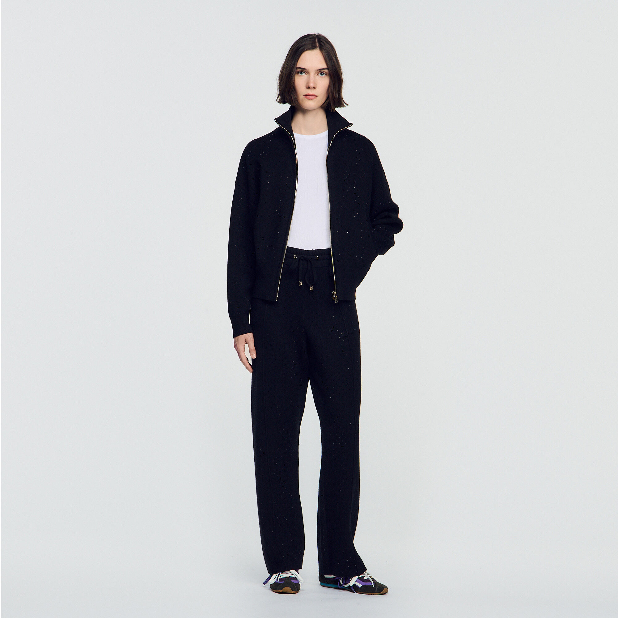 Rhinestone jogging trousers - Women | Sandro