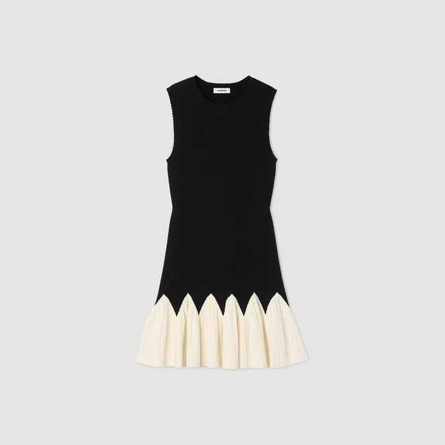 Two-tone short knit dress