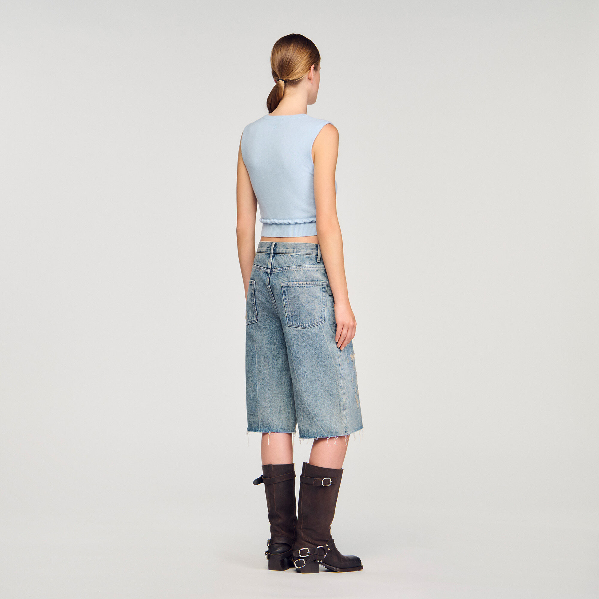 Ruffled cropped jumper