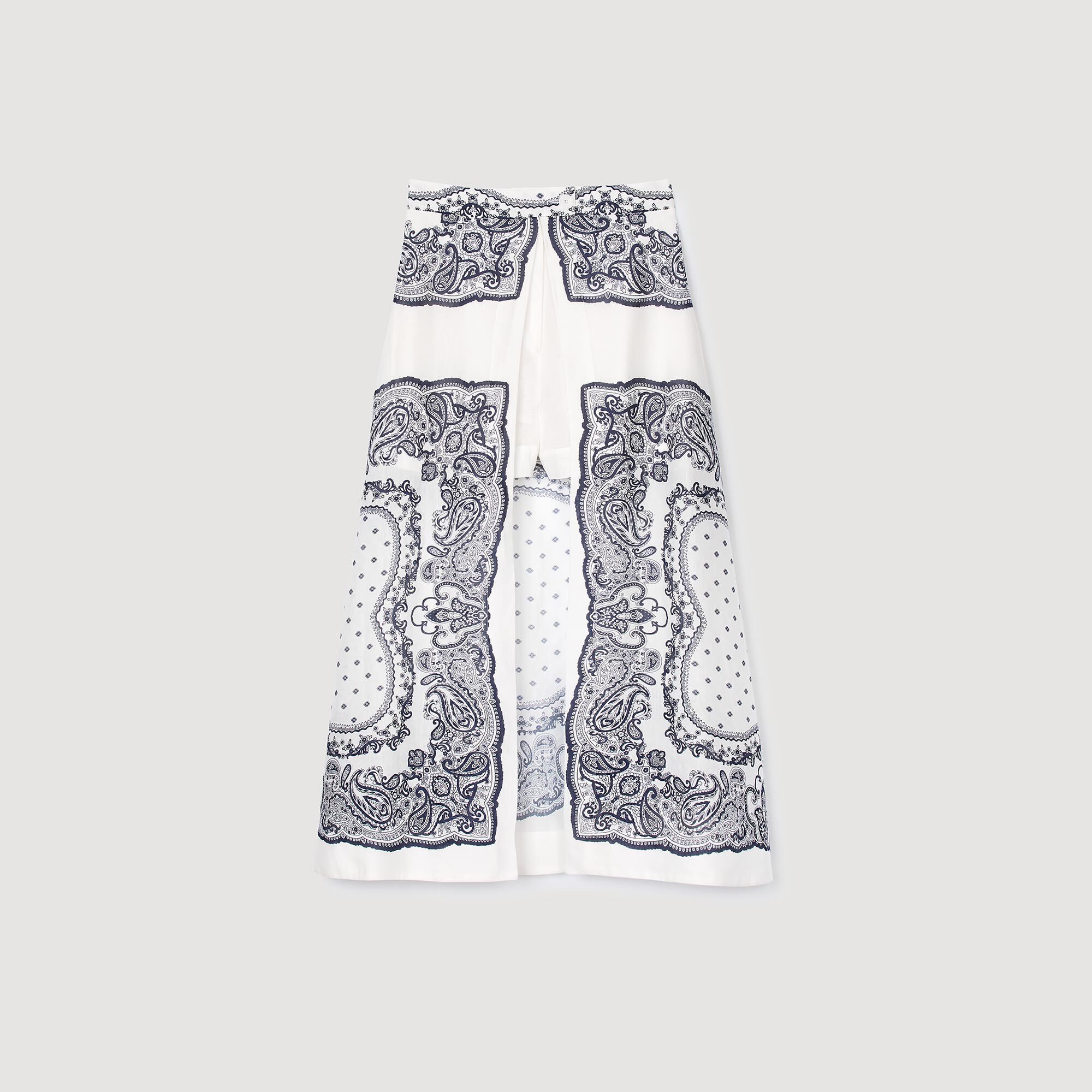 Bandana-motif skirt shorts white / beige For Women | Sandro