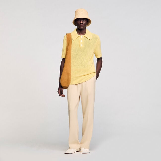 Knit polo shirt