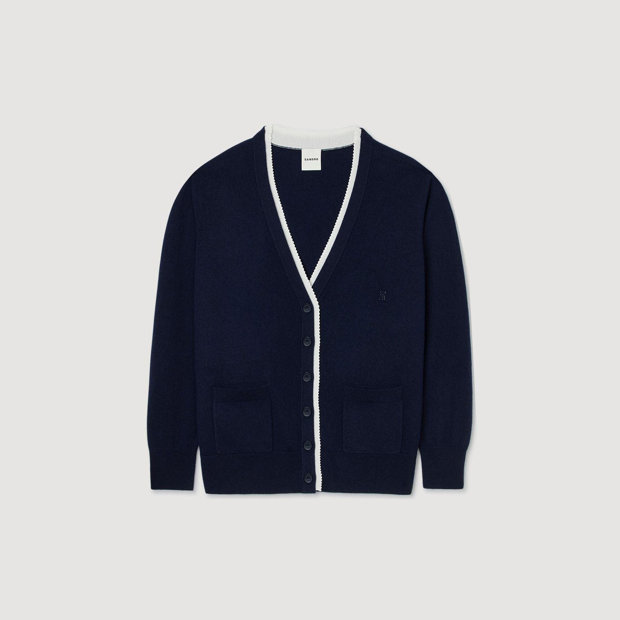 Long two-tone cardigan