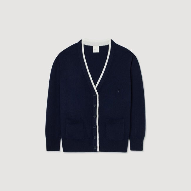 Long two-tone cardigan