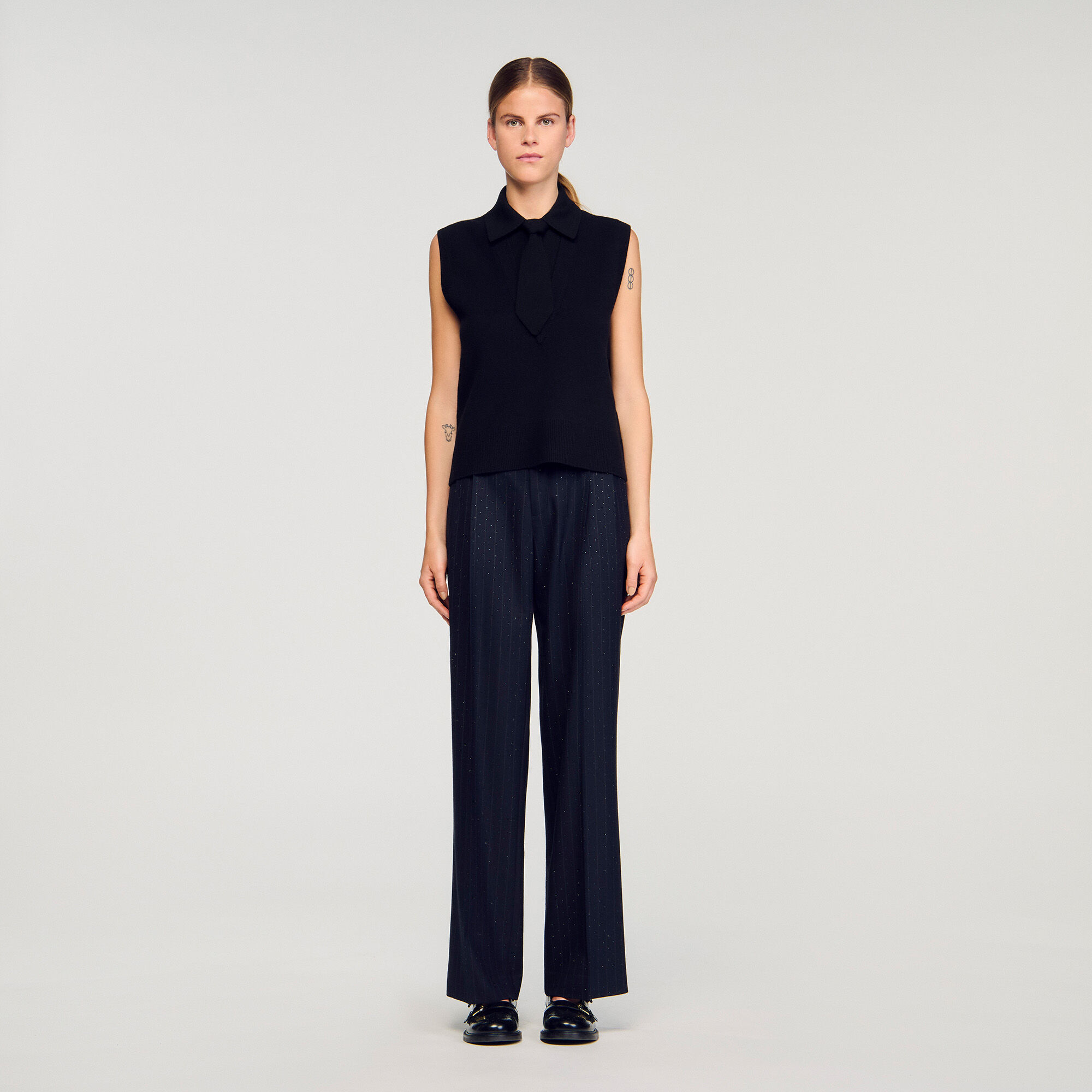 Tie-neck jumper
