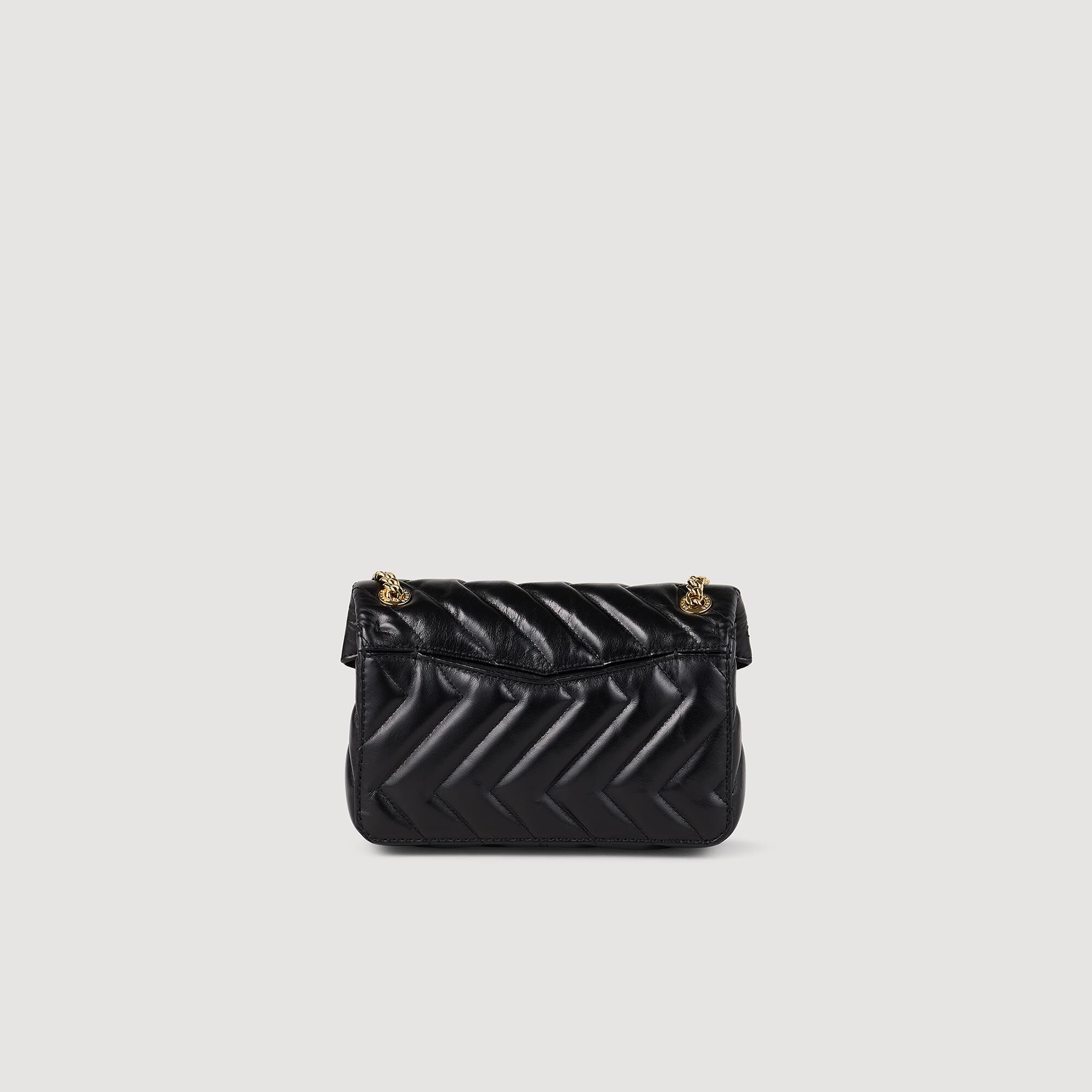 Yza small plain leather bag black / gray For Women | Sandro