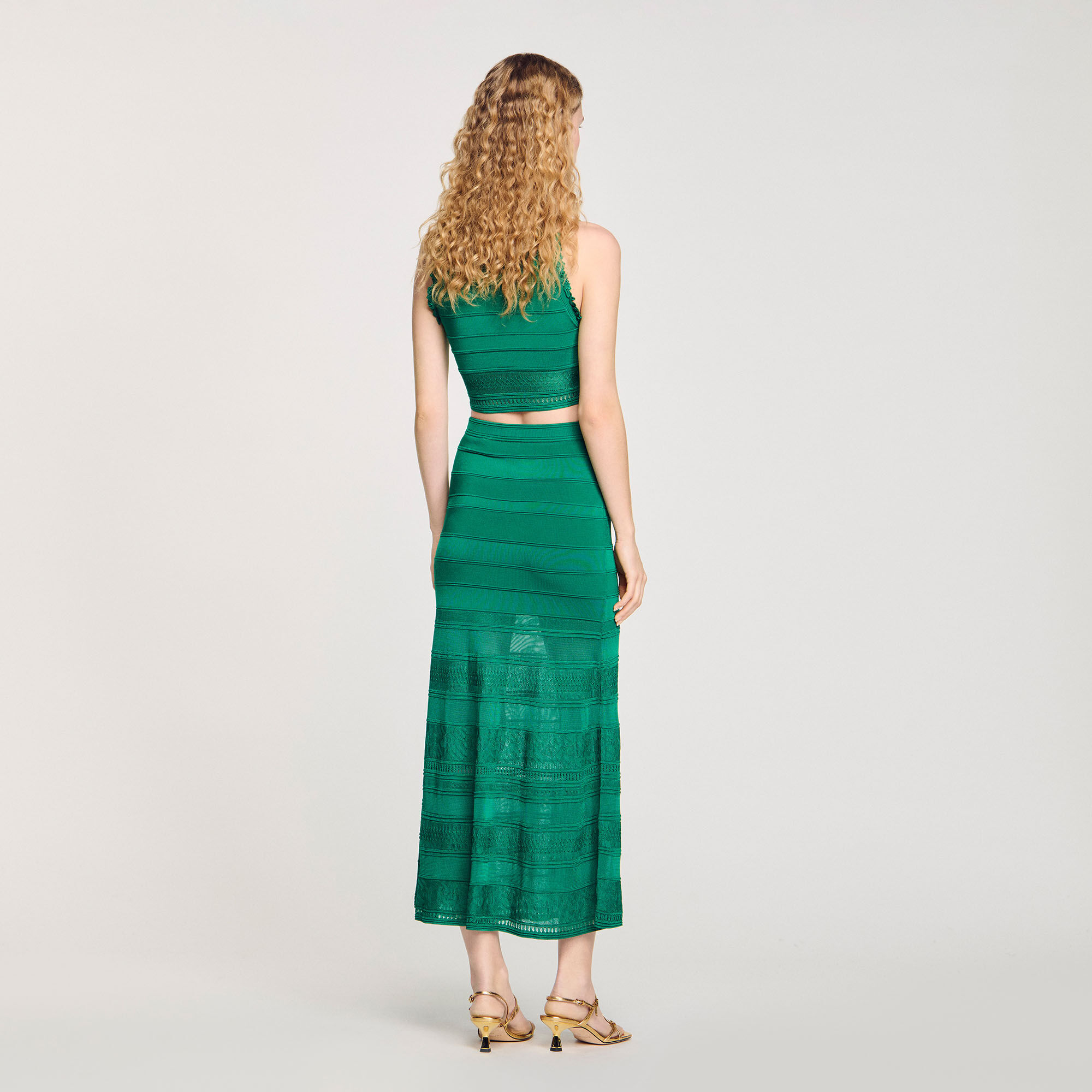 Long decorative knit skirt