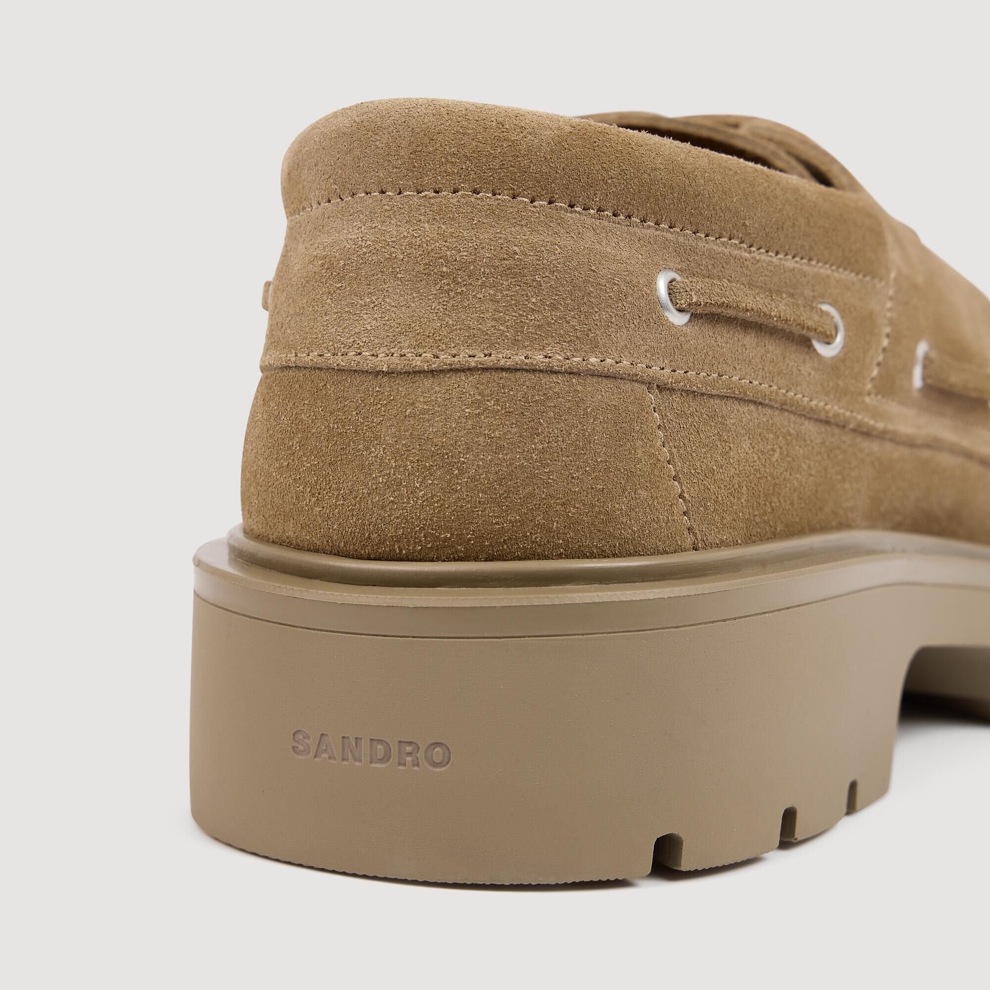 Split leather boat shoes