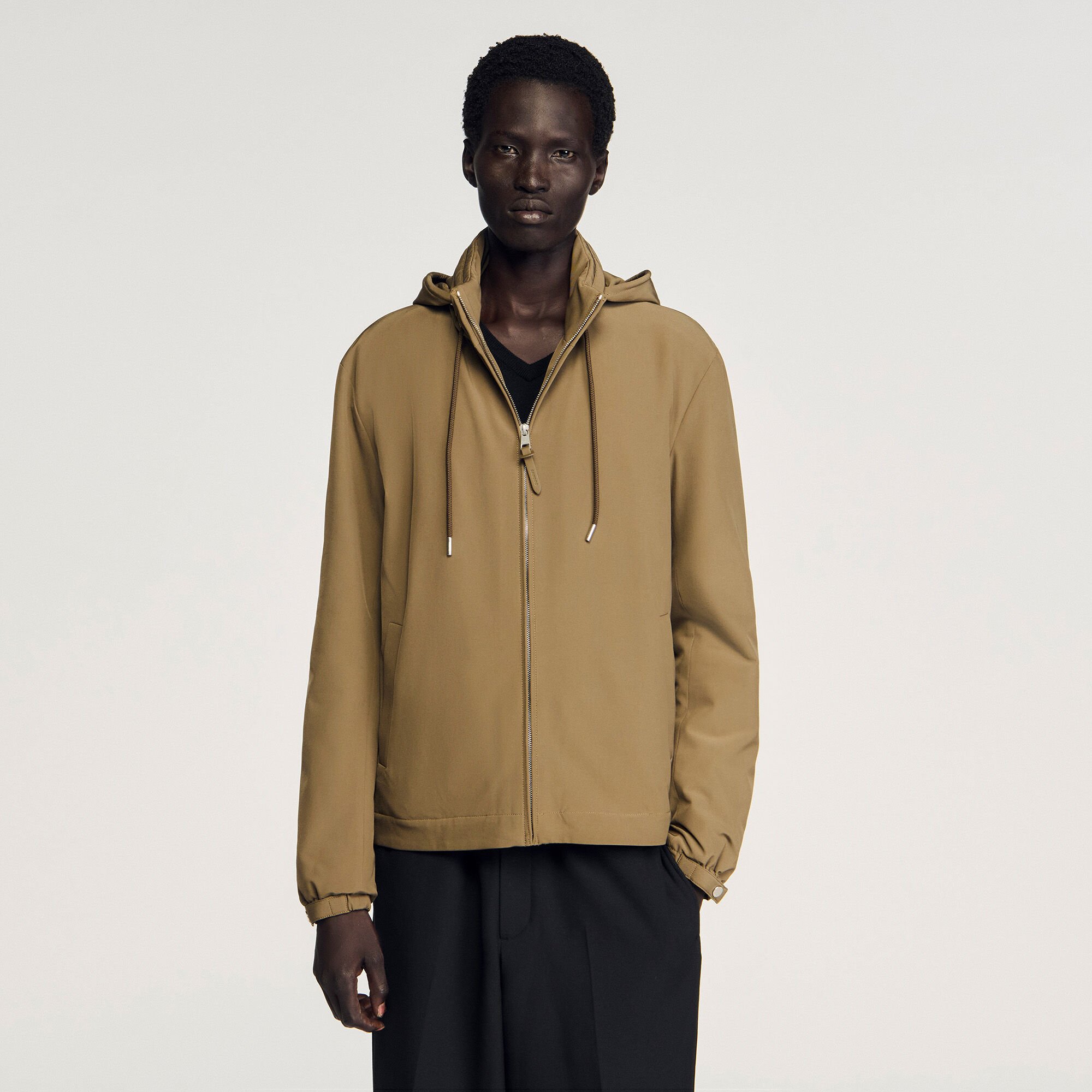 Zip-up hooded jacket